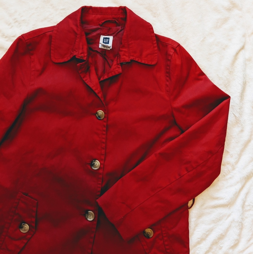 Gap | red peacoat trench coat